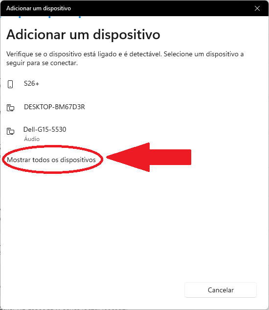 Adicionar dispositivo Bluetooth